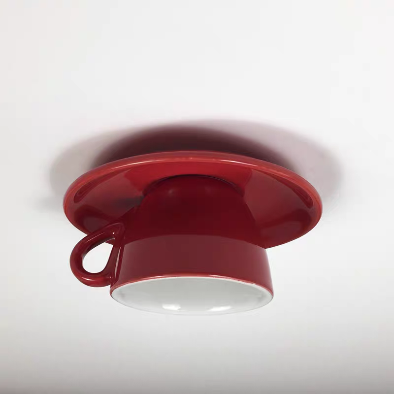 Red Morandi Ceramic Ceiling Light Fixture