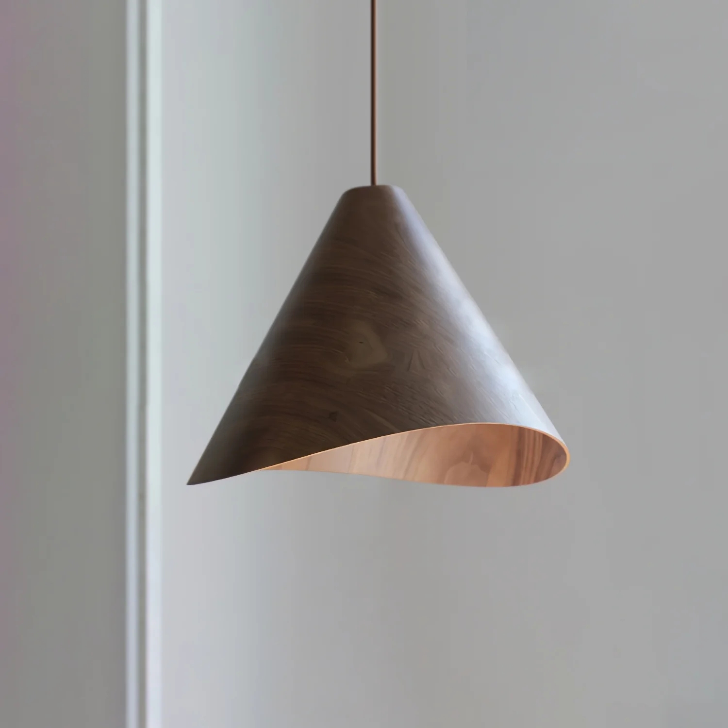Muto Modern Conica Wood Pendant Light Dining Room Kitchen Island