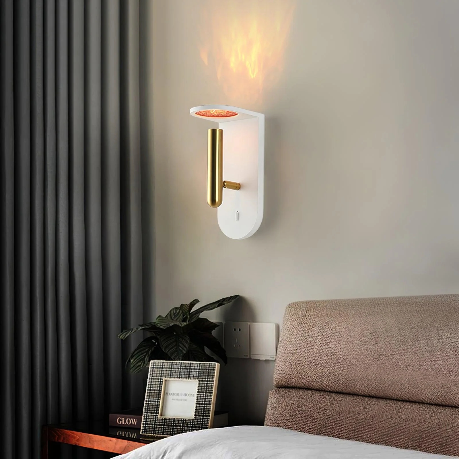 Edge Minimalism Acrylic Metal Black White Wall Lamp Dining Room Bedroom