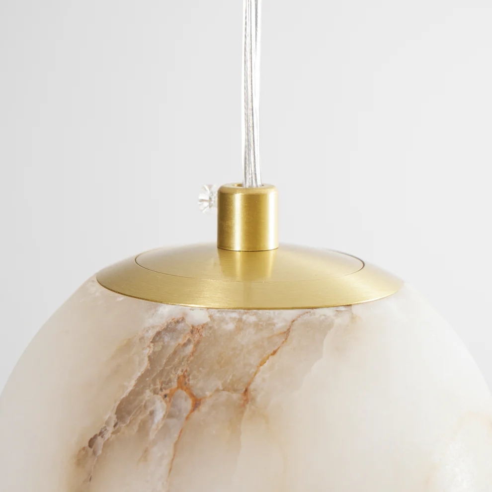Jade Modern Round Metal Alabaster Pendant Light Shades Bedroom