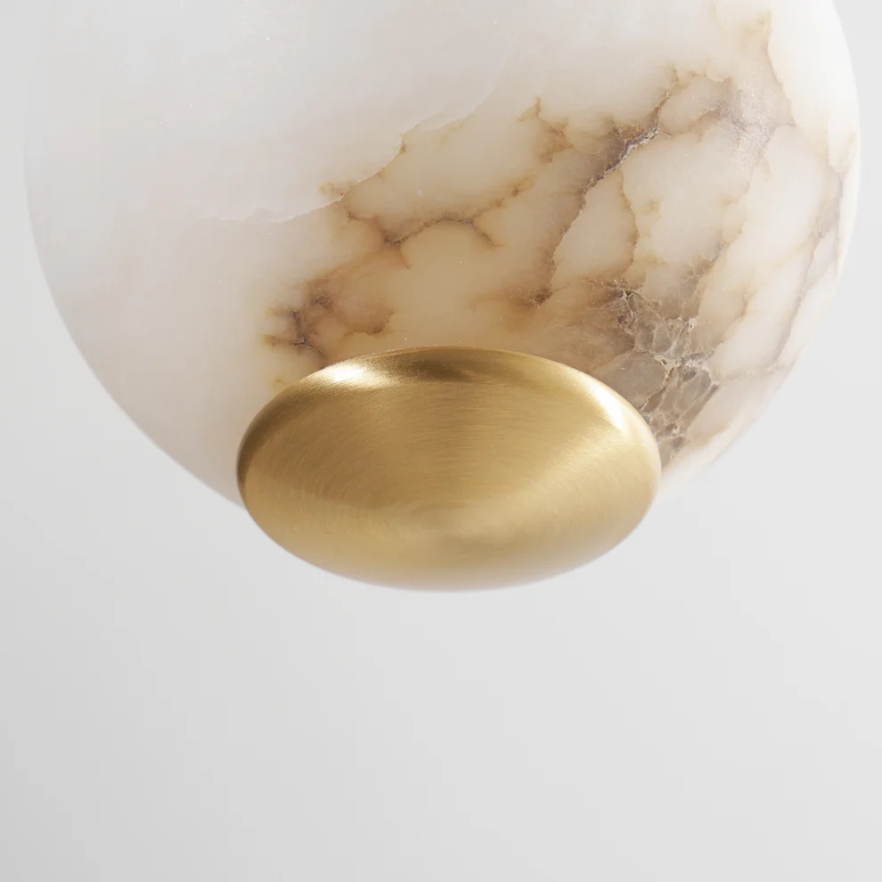 Jade Modern Round Metal Alabaster Pendant Light Shades Bedroom