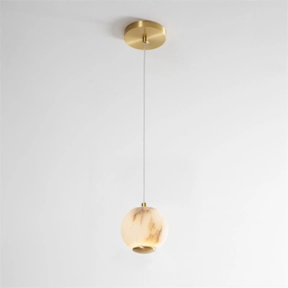 Jade Modern Round Metal Alabaster Pendant Light Shades Bedroom
