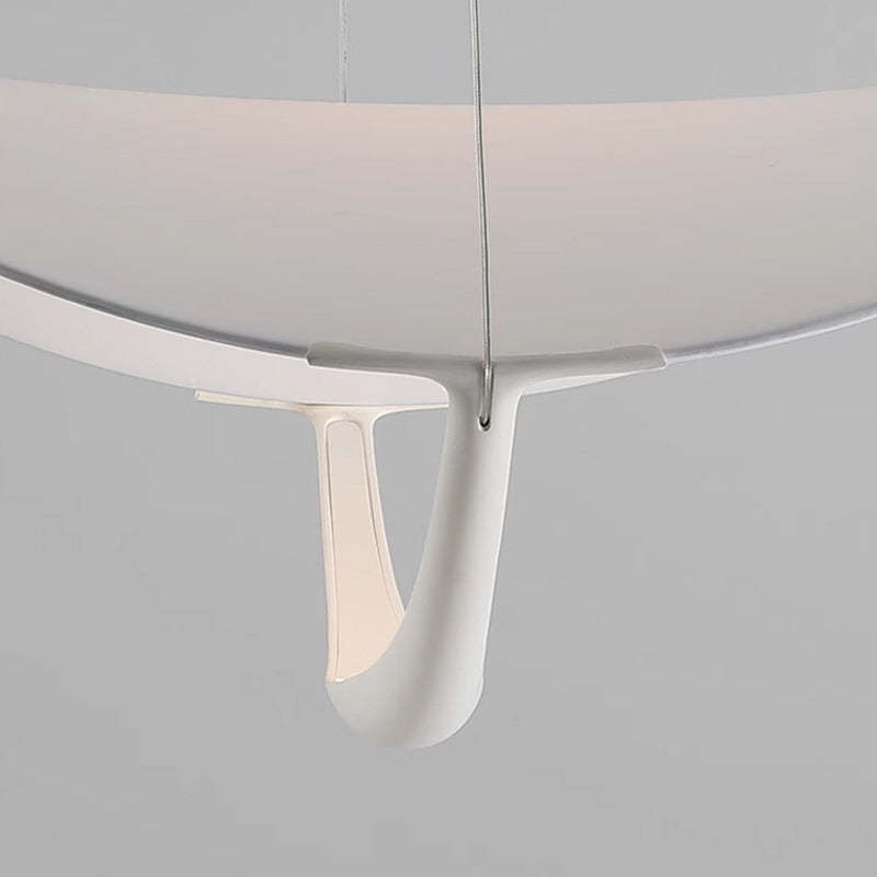 Cairns Art Pendant Light - Close-up of white PVC and metal design