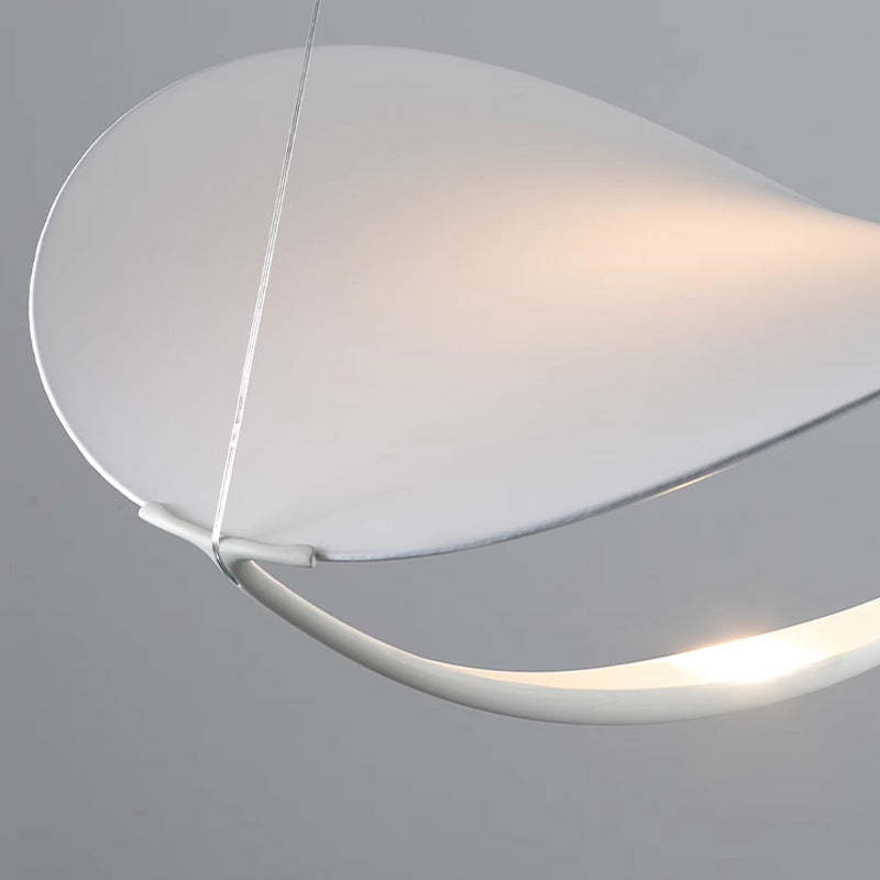 Cairns Art Pendant Light: Close-up of white modern design