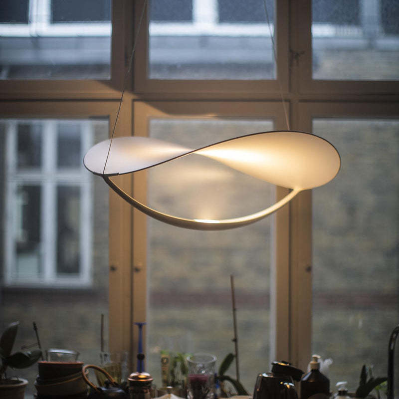 Modern Cairns Art Pendant Light, white finish, interior lighting