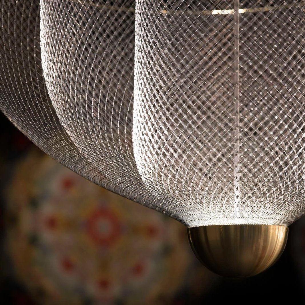 Alessio Unusual Metal Chrome Gold Pendant Light Bedroom Living Room