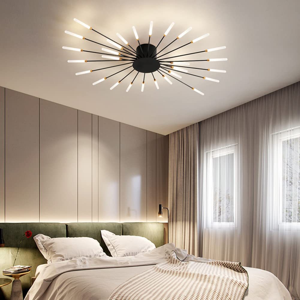 Lowry Fireworks ceiling light in modern bedroom