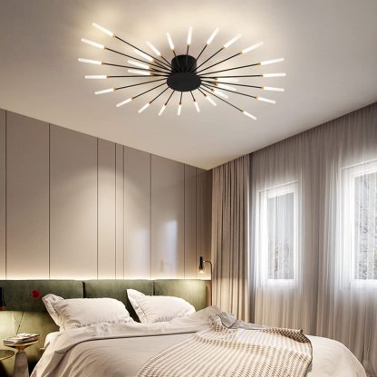 Lowry Fireworks ceiling light in modern bedroom