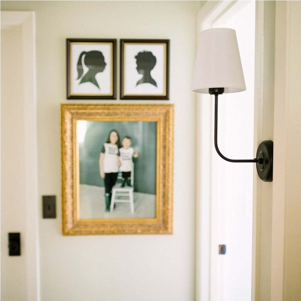 Meza Modern Wall Lamp in Bedroom interior, family room decor