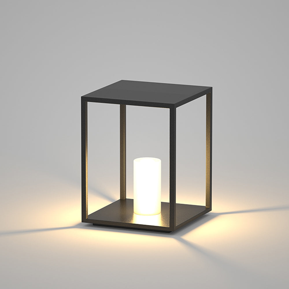 Pena Minimalist Black Outdoor Bollard Light, modern garden lighting