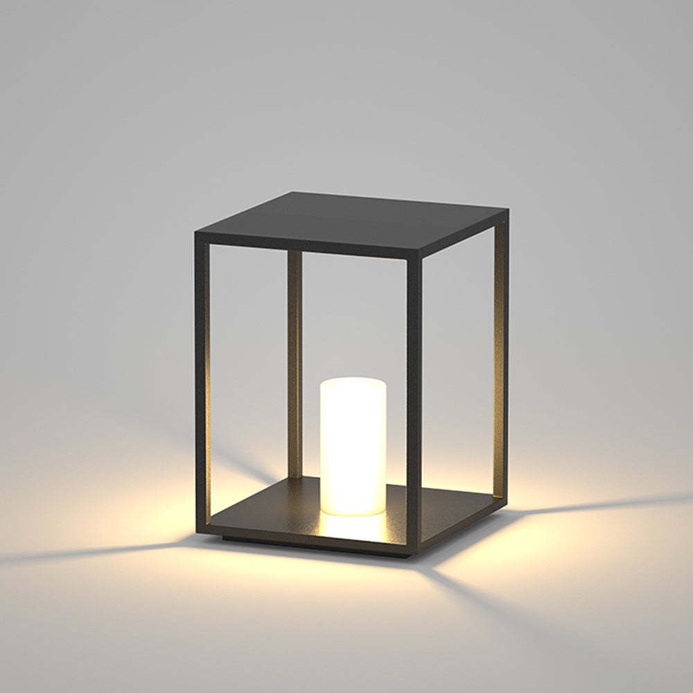 Pena Minimalist Black Outdoor Bollard Light, modern garden lighting