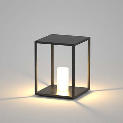Pena Minimalist Black Outdoor Bollard Light, modern garden lighting
