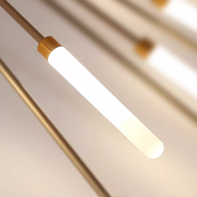 Lowry Fireworks Ceiling Light detail, gold finish, close-up