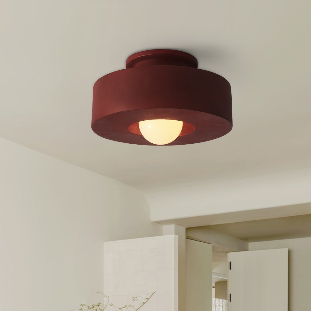 Red Morandi Nordic Macaron Flush Mount Ceiling Light