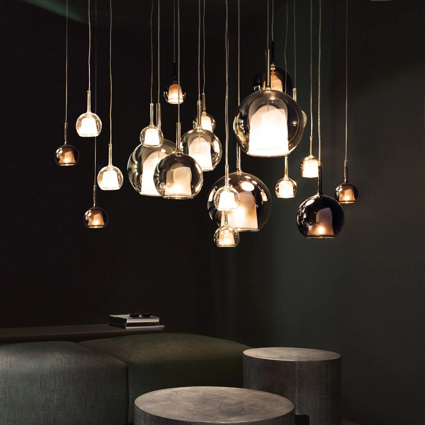 Hailie Modern Round Glass Pendant Light Bedroom Living Room