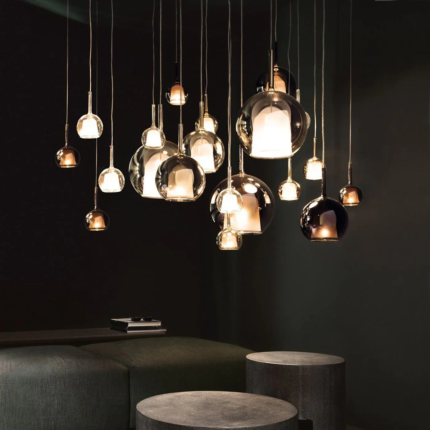 Hailie Modern Round Glass Pendant Light Bedroom Living Room
