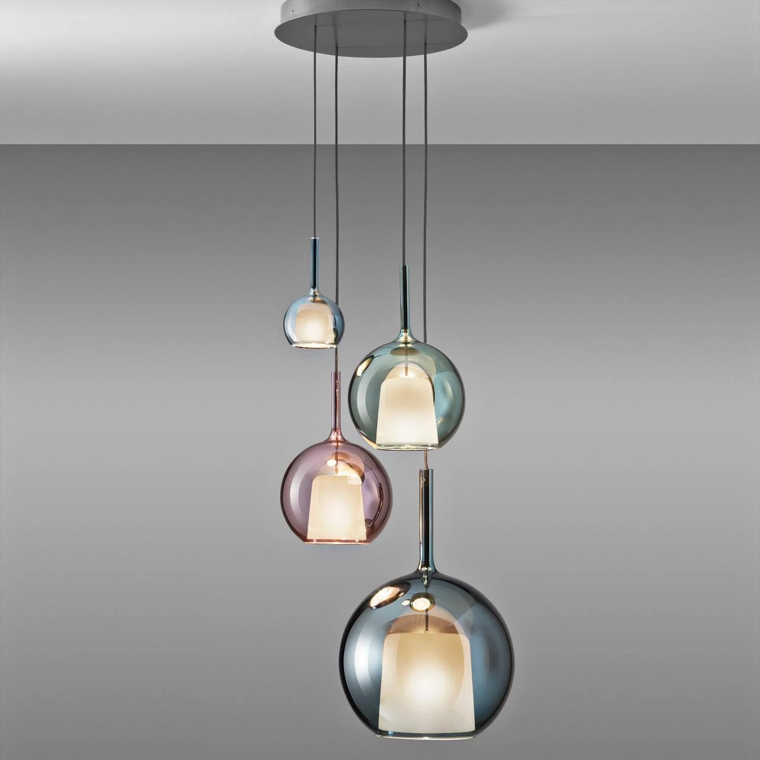 Hailie Modern Round Glass Pendant Light Bedroom Living Room