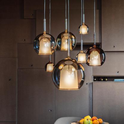 Hailie Modern Round Glass Pendant Light Bedroom Living Room