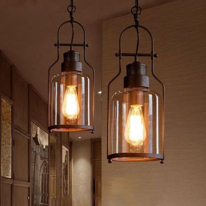 Vintage industrial pendant lighting with Edison bulbs
