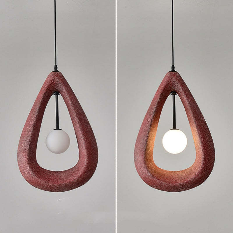 Red Byers Teardrop Pendant Light - Bedroom Lighting