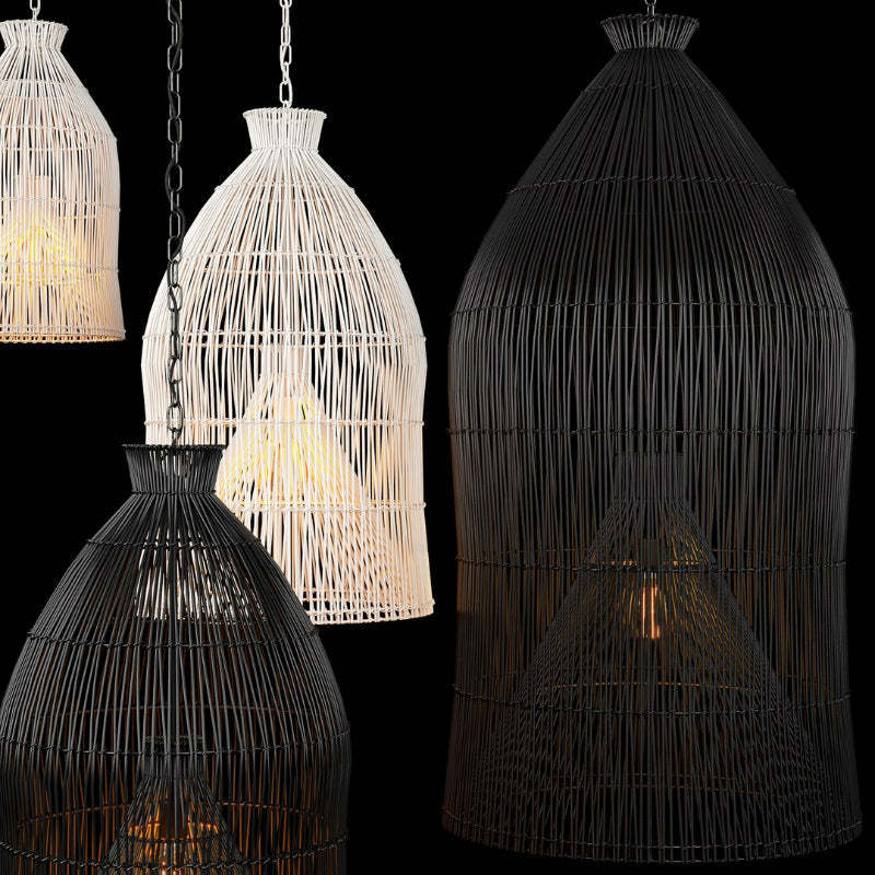 Muto Birdcage Pendant Lights in Black and White