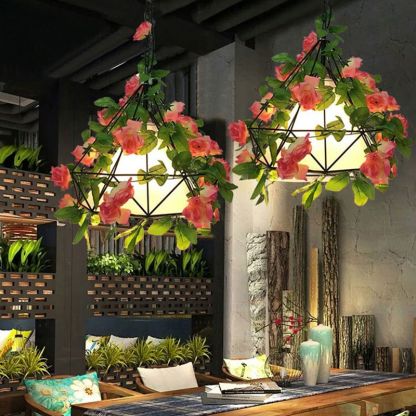 Floral nest pendant light, artistic lighting solution