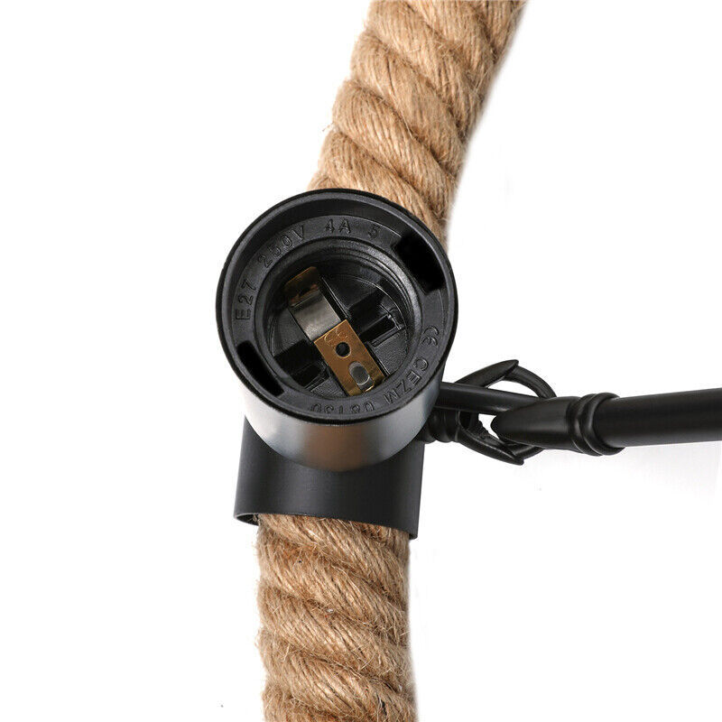 Epoch Pendant Light - Rope and Bulb Socket Detail
