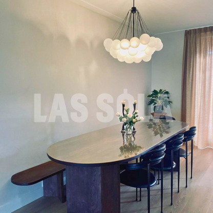 Dining room with Valentina glass globe pendant light Valentina Glass Globe Pendant Light Bubble