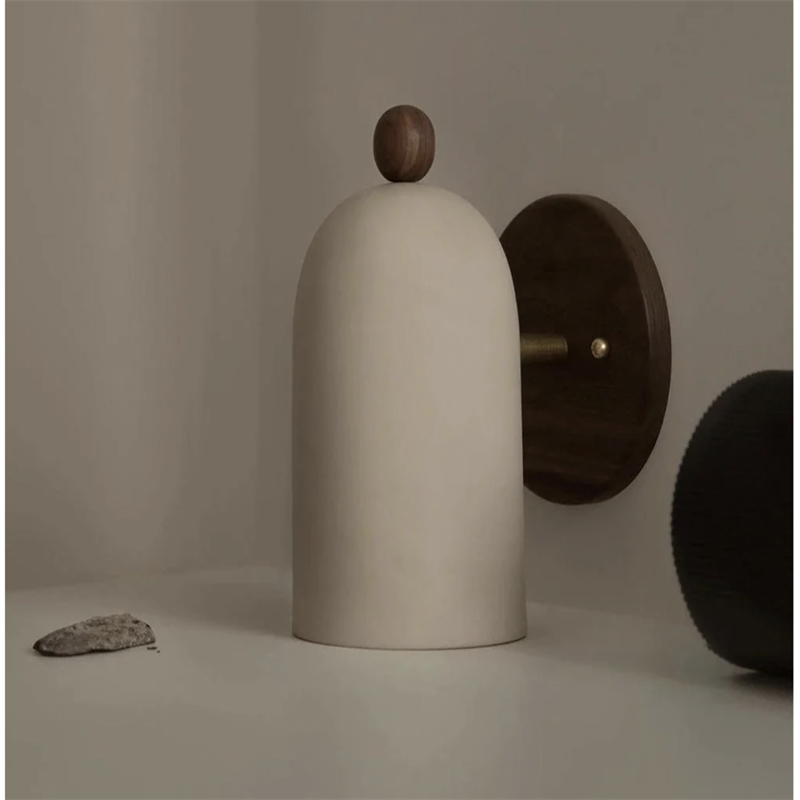 Brady wall lamp: wood and white modern indoor lighting