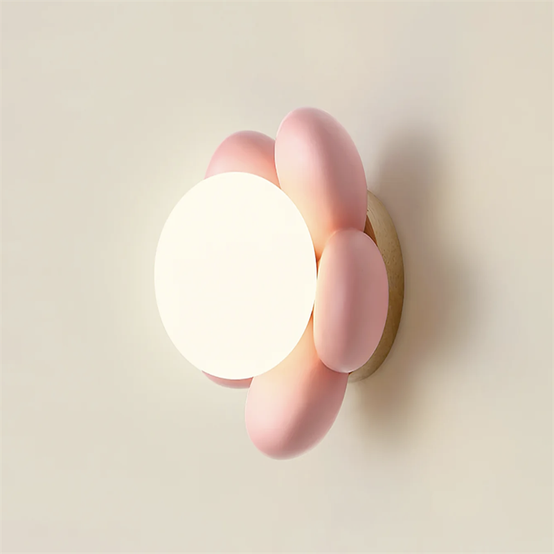 Veta Modern Flower Wall Lamp, Resin, Bedroom/Study Lighting