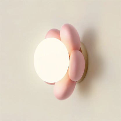 Veta Modern Flower Wall Lamp, Resin, Bedroom/Study Lighting