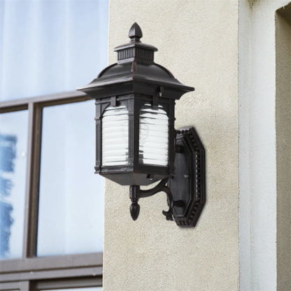 Brady Vintage Outdoor Wall Lamp on wall
