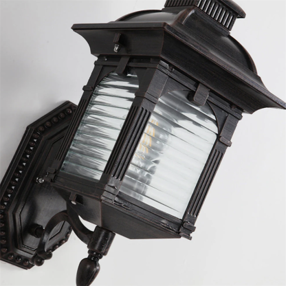 Brady Vintage Outdoor Wall Lamp - Metal and Glass Fixture