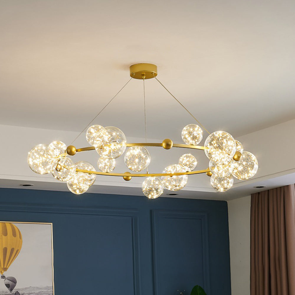 Gold Valentina Art Deco Globe Chandelier Lighting Valentina Art Deco Globe Metal Glass Chandelier