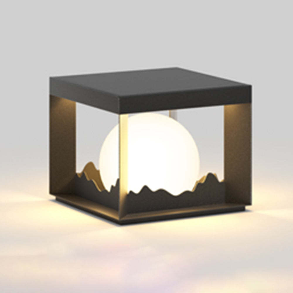 Riley Modern Mountain Outdoor Lamp, warm light, metal fixture