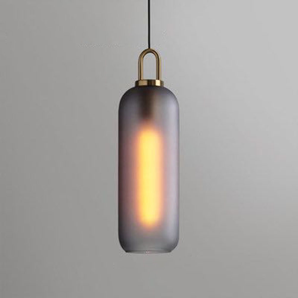 Smoked Hailie Cylinder Pendant Light - Las Sola Lighting