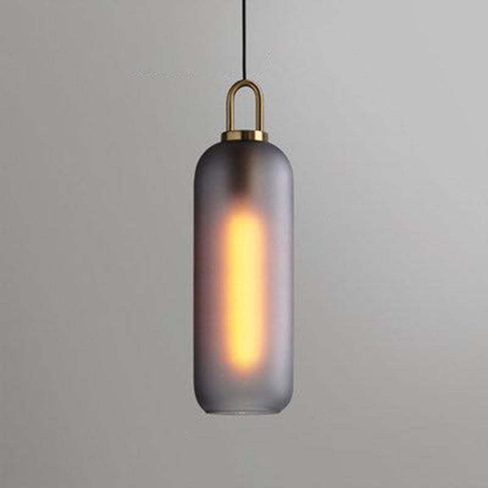 Smoked Hailie Cylinder Pendant Light - Las Sola Lighting