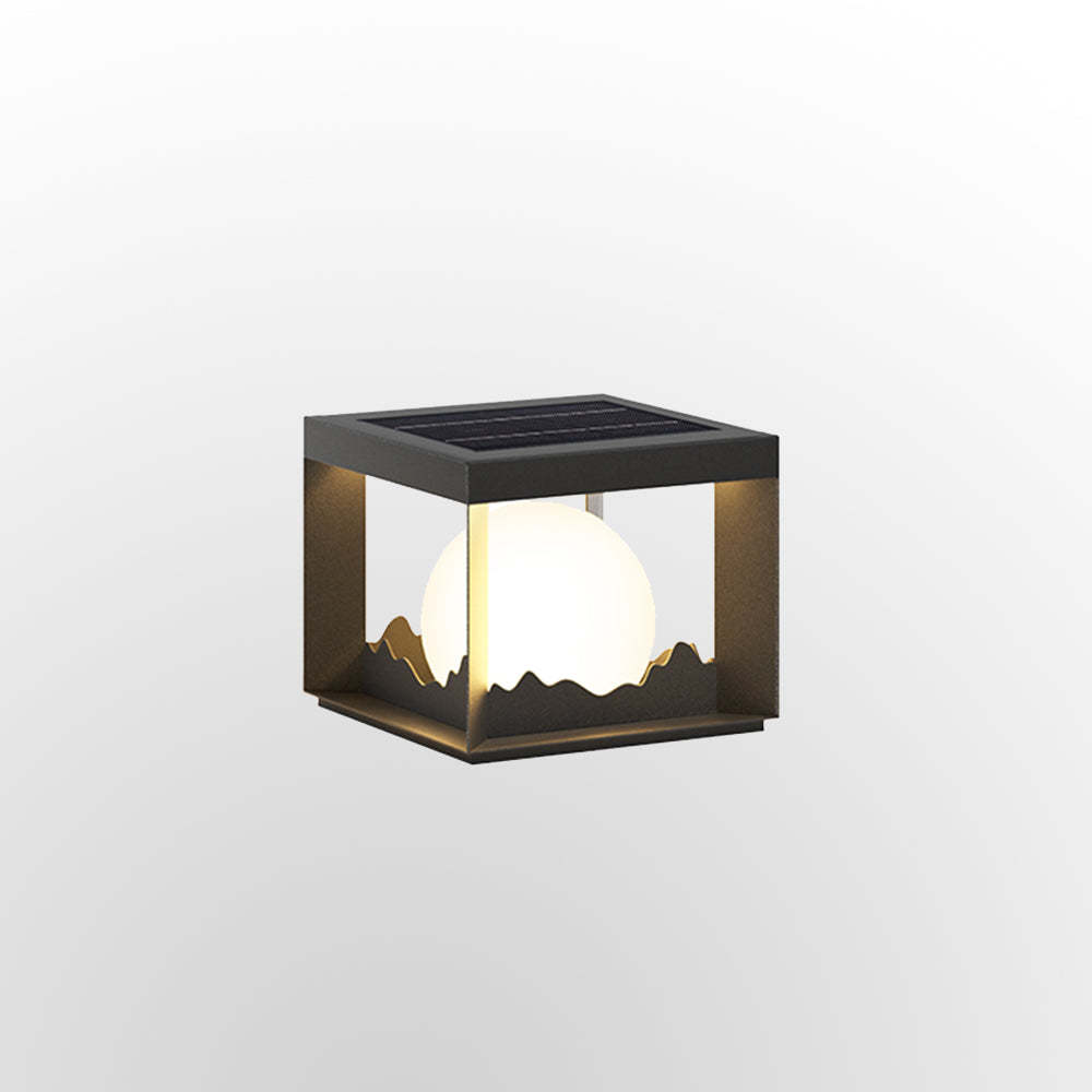 Riley Modern Mountain Outdoor Lamp with Solar Panel