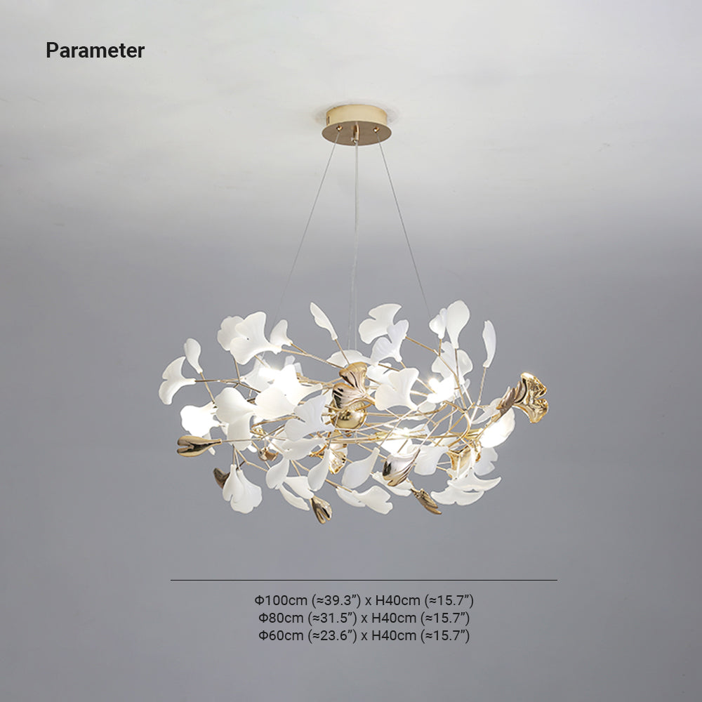 Olivia Modern Petal Shaped Metal Ceramic Chandelier Dining Room