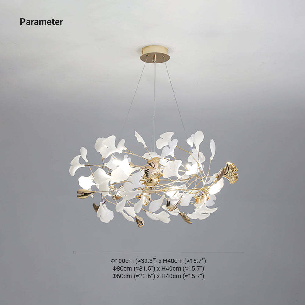 Olivia Modern Petal Shaped Metal Ceramic Chandelier Dining Room