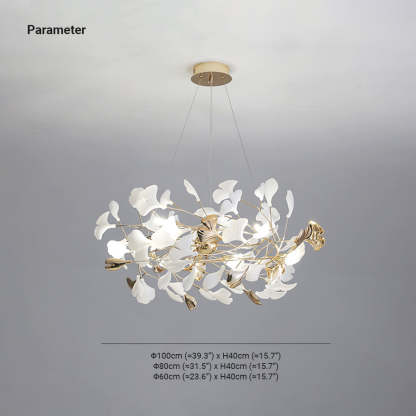Olivia Modern Petal Shaped Metal Ceramic Chandelier Dining Room