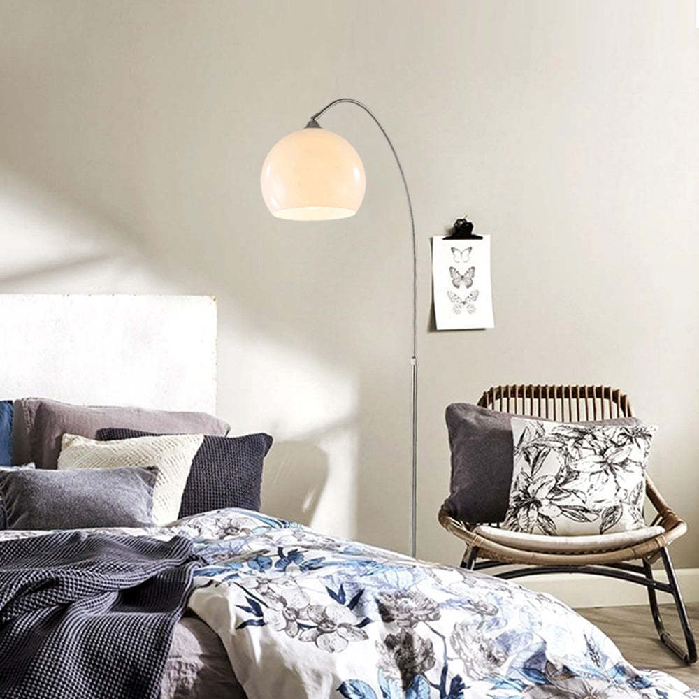 Salgado Floor Arc Lamp in Bedroom - modern lighting