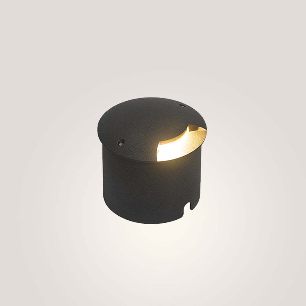 Pena black outdoor step light. Modern deck lighting.