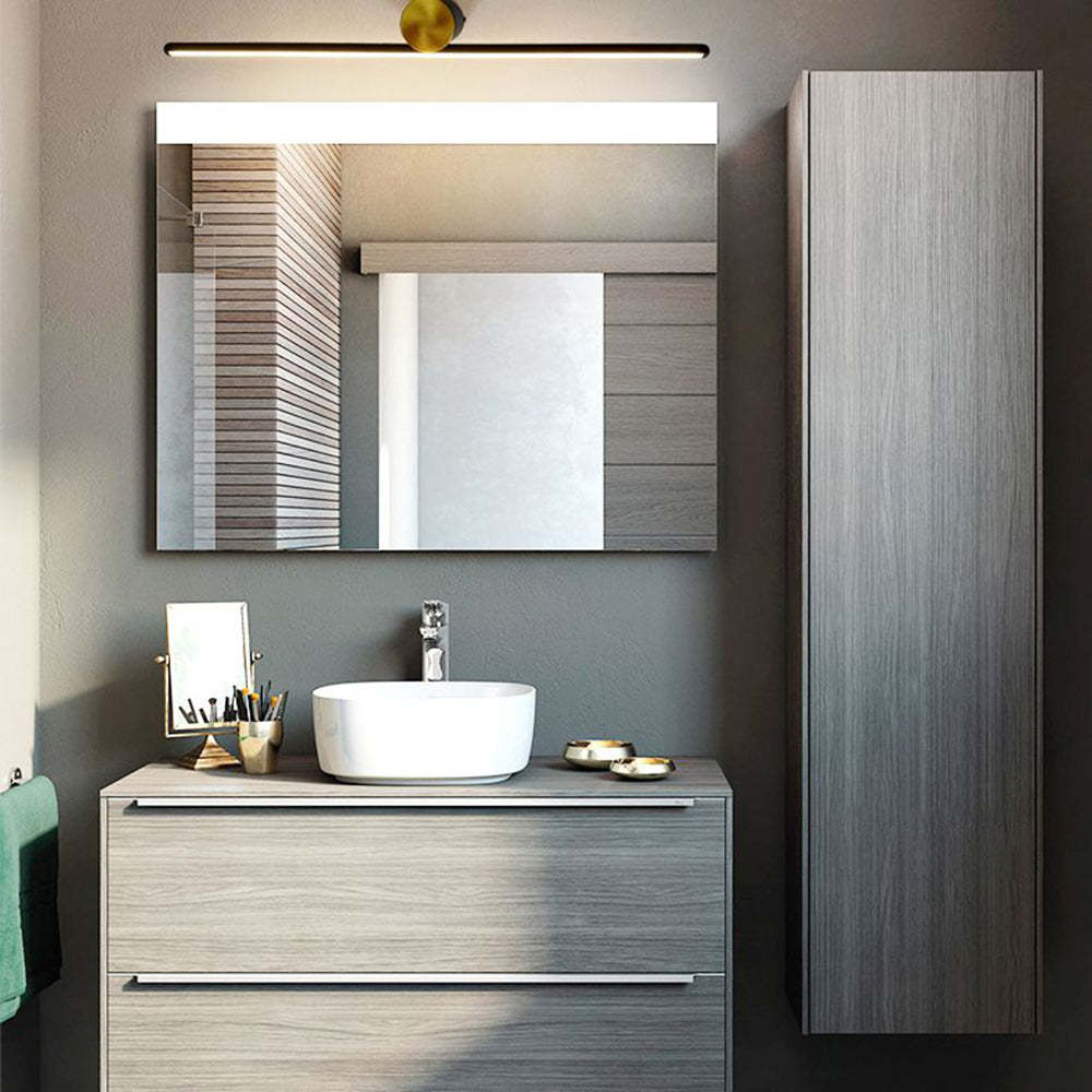 Modern bathroom vanity set with Leigh metal wall lamp
