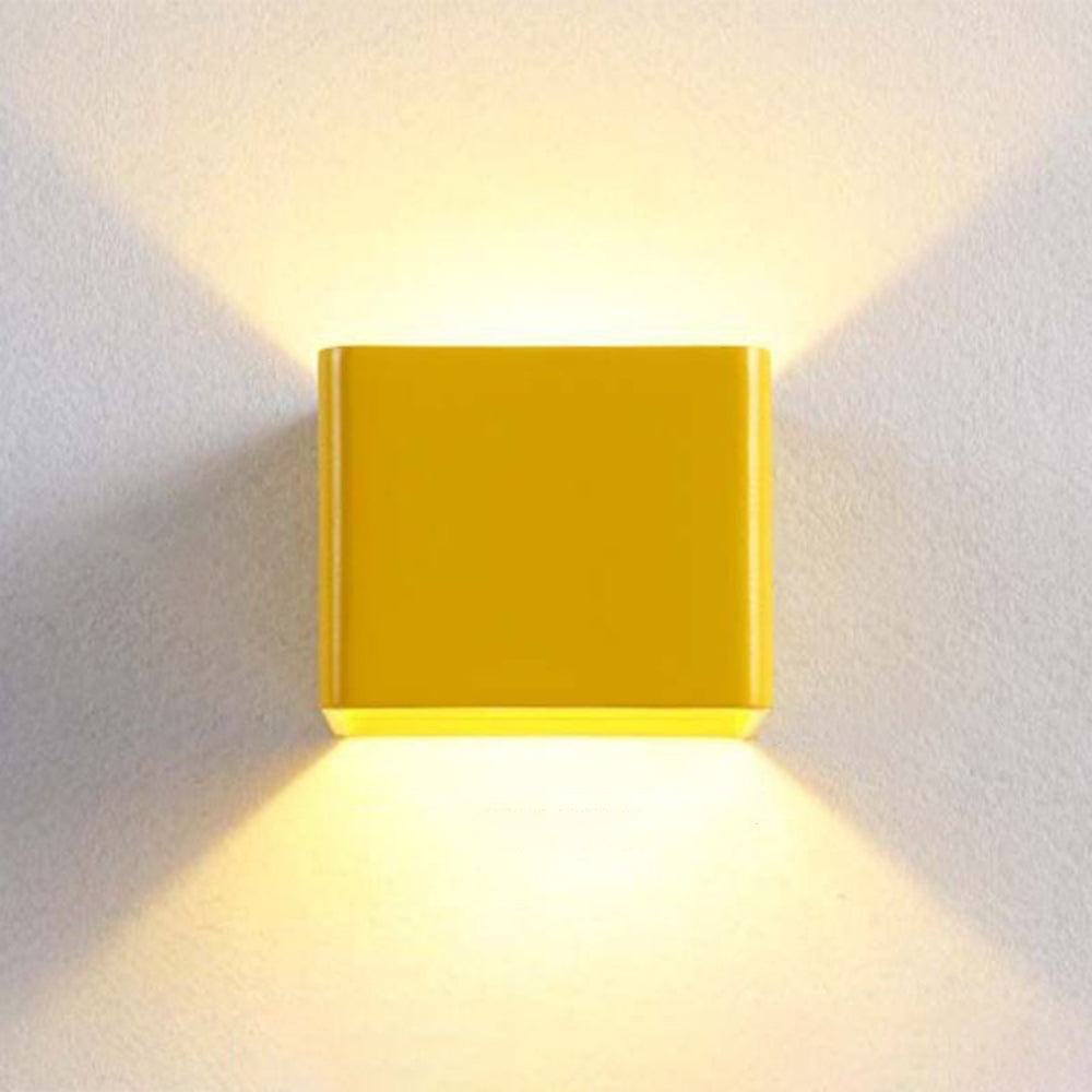 Yellow Orr Wall Lamp Square lighting on a wall