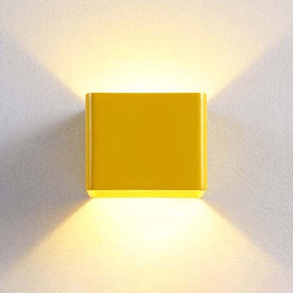 Yellow Orr Wall Lamp Square lighting on a wall