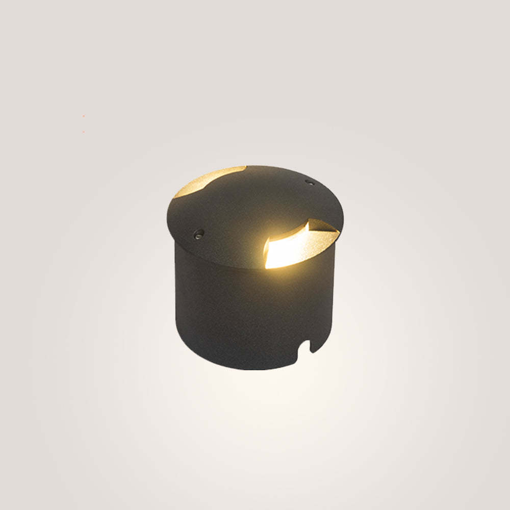 Pena black metal outdoor step light. Modern deck lighting.