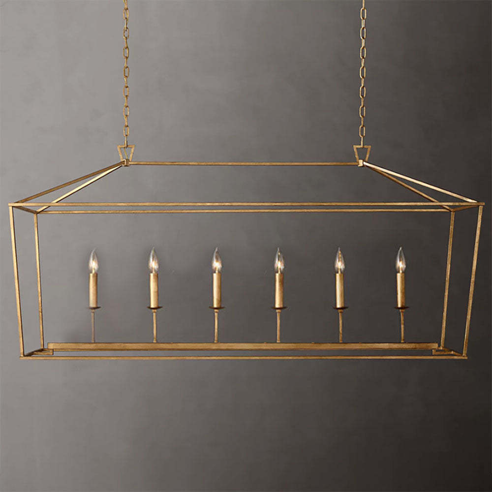 Alessio vintage metal pendant light with candle LED bulbs