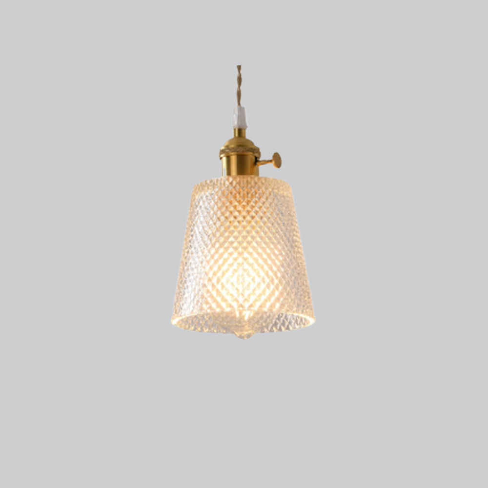 Hailie glass pendant light with brass fixture, Las Sola