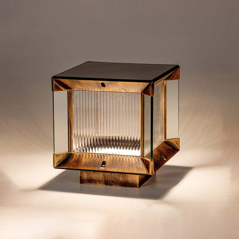Riley Modern Outdoor Lamp - Metal and Glass